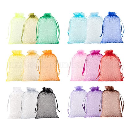 90Pcs 18 Style Organza Bags Jewellery Storage Pouches Wedding Favor Party Mesh Drawstring Gift UK-OP-LS0001-05-1