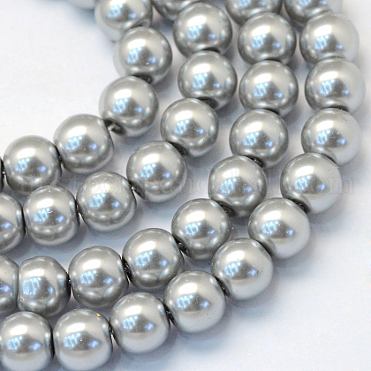 Baking Painted Pearlized Glass Pearl Round Bead Strands UK-HY-Q003-6mm-34-1
