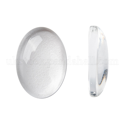 Transparent Oval Glass Cabochons UK-GGLA-R022-14x10-1