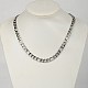 304 Stainless Steel Figaro Chain Necklaces UK-NJEW-H411-4-K-2