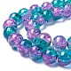 Spray Painted Crackle Glass Beads Strands UK-CCG-Q002-8mm-06-3