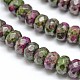 Faceted Natural Ruby in Zoisite Rondelle Beads Strands UK-G-K090-04-3