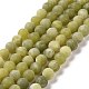 Round Frosted Natural TaiWan Jade Bead Strands UK-G-M248-6mm-02-2