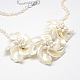 Flower Pearl Bib Statement Necklaces UK-NJEW-N0014-48B-K-2