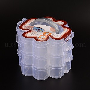 3 Layers Total of 14 Compartments Flower Shaped Plastic Bead Storage Containers UK-CON-L001-06
