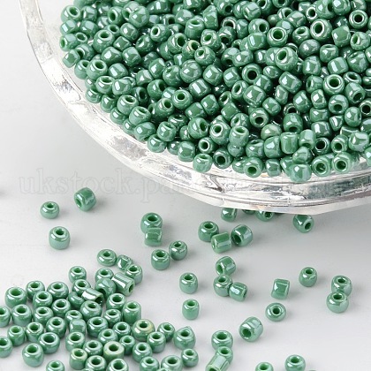 DIY Craft Beads 12/0 Opaque Colors Lustered Round Glass Seed Beads UK-X-SEED-A012-2mm-127-1
