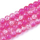Spray Painted Crackle Glass Beads Strands UK-CCG-Q002-10mm-09-K-1