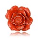 Golden Tone Alloy Enamel Rose Flower Pendants&nbsp;UK-ENAM-J162-05G-1