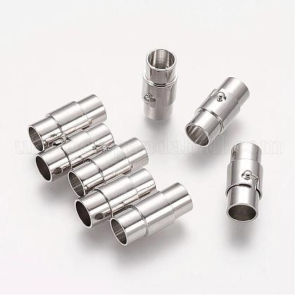 Brass Locking Tube Magnetic Clasps UK-KK-E567-P-1