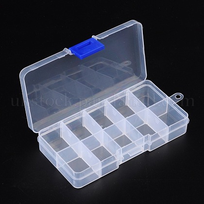 Plastic Clear Beads Display Storage Case Box UK-X-C006Y-1
