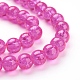 Spray Painted Crackle Glass Beads Strands UK-CCG-Q001-6mm-08-K-2