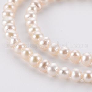 Natural Cultured Freshwater Pearl Beads Strands UK-PEAR-R063-07A