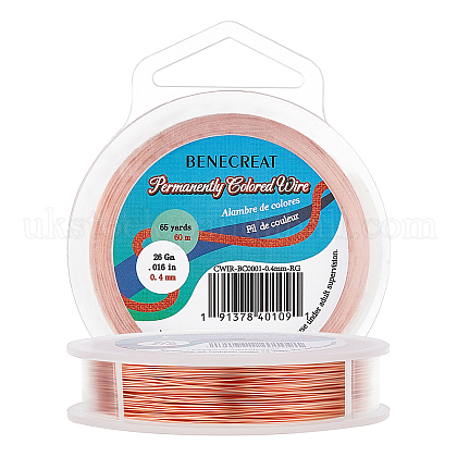 Round Craft Copper Wire UK-CWIR-BC0001-0.4mm-RG-1