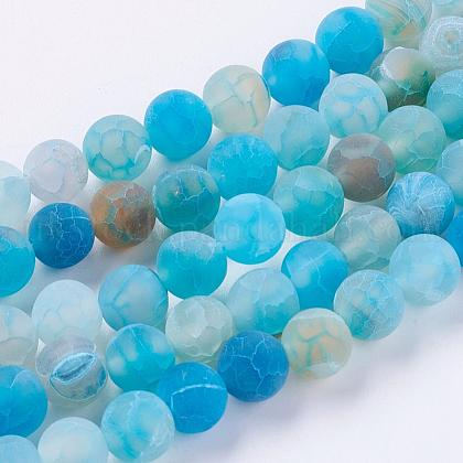 Natural Weathered Agate Beads Strands UK-G-G589-8mm-14-1