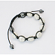 Diamond Braided Ball Bracelets UK-BJEW-B088-1-K-1