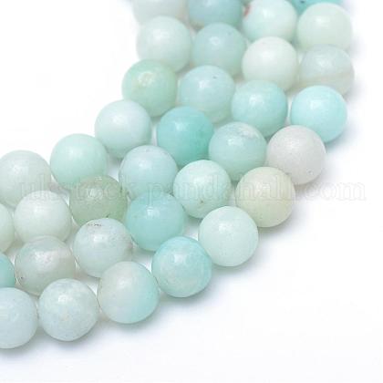 Round Natural Grade A Amazonite Bead Strands UK-G-R345-4mm-16-1