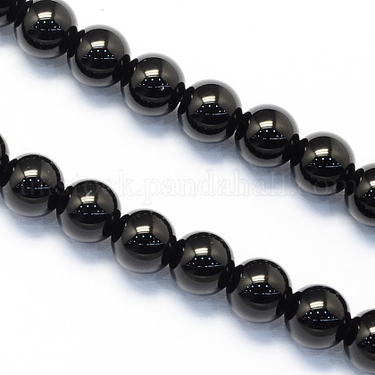 Round Natural Black Onyx Beads Strands UK-G-S119-8mm-1
