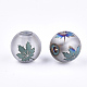 Autumn Theme Electroplate Transparent Glass Beads UK-EGLA-S178-01B-2