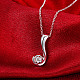 Silver Plated Brass Cubic Zirconia Pendant Necklaces UK-NJEW-BB16161-6