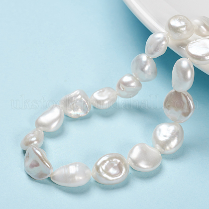 Natural Baroque Pearl Keshi Pearl Beads Strands UK-PEAR-K004-33-1