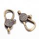 Brass Micro Pave Cubic Zirconia Lobster Claw Clasps UK-KK-P051-02AB-1