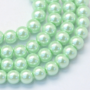 Baking Painted Pearlized Glass Pearl Round Bead Strands UK-HY-Q003-4mm-04
