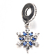 Antique Silver Plated Thai Sterling Silver Micro Pave Cubic Zirconia European Dangle Charms UK-CPDL-E037-67B-K-1
