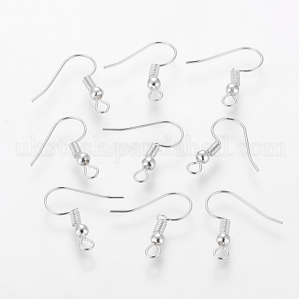 Grade A Silver Color Plated Iron Earring Hooks UK-EC135-S-NF-1