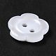 White Flower Resin Buttons UK-X-RESI-D031-15mm-01-2
