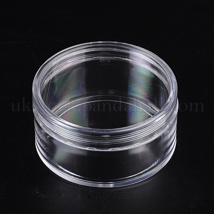 Clear Round Plastic Bead Containers with Lid UK-C052Y-1