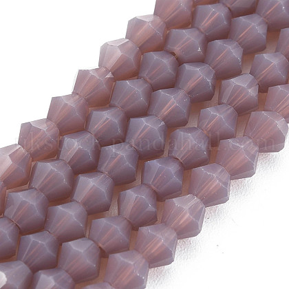 Opaque Solid Color Glass Beads Strands UK-GLAA-Q080-4mm-B09-1