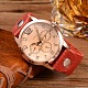 Men's Leather Rose Gold Tone Alloy Wrist Watches UK-X-WACH-O005-18B-1
