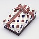 Rectangle with Checkered Pattern Cardboard Jewelry Set Boxes UK-CBOX-M001-30-K-2