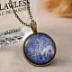 Charming Christmas Reindeer/Stag Alloy Glass  Printed Pendant Necklaces UK-NJEW-F094-02AB-K-2