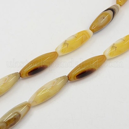 Natural Striped Agate/Banded Agate Beads Strands UK-G-L008-01-1
