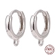 Rhodium Plated 925 Sterling Silver Hoop Earrings UK-STER-K168-042P-1
