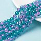 Spray Painted Crackle Glass Beads Strands UK-CCG-Q002-8mm-06-1