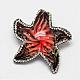 Starfish/Sea Stars Handmade Foil Glass Rhinestone Pendants UK-FOIL-M015-07-2