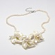 Flower Pearl Bib Statement Necklaces UK-NJEW-N0014-48B-K-1