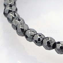 Faceted Round Non-magnetic Synthetic Hematite Beads