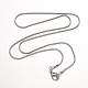 Brass Round Snake Chain Necklaces UK-NJEW-R171-01-2