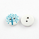 2-Hole Tree Pattern Printed Wooden Buttons UK-X-BUTT-R033-013-2