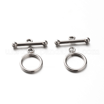 201 Stainless Steel Ring Toggle Clasps UK-STAS-E088-24-1