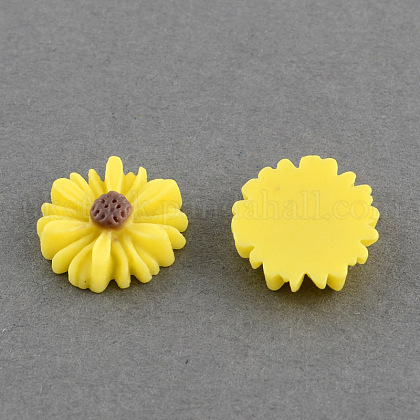 Flatback Hair & Costume Accessories Ornaments Resin Flower Daisy Cabochons UK-CRES-Q101-06-1