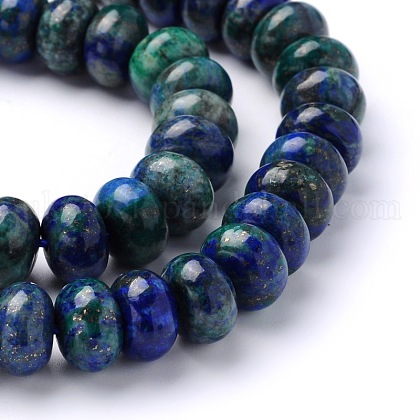 Natural Chrysocolla and Lapis Lazuli Beads Strands UK-G-L384-03-10x6mm-K-1
