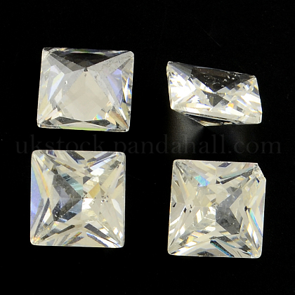 Cubic Zirconia Pointed Back Cabochons UK-ZIRC-R008-6x6-02-K-1