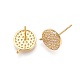 Brass Micro Pave Cubic Zirconia Stud Earring Findings UK-ZIRC-G146-03G-RS-2