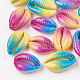 Spray Painted Natural Cowrie Shell Beads UK-X-SHEL-S274-01-1