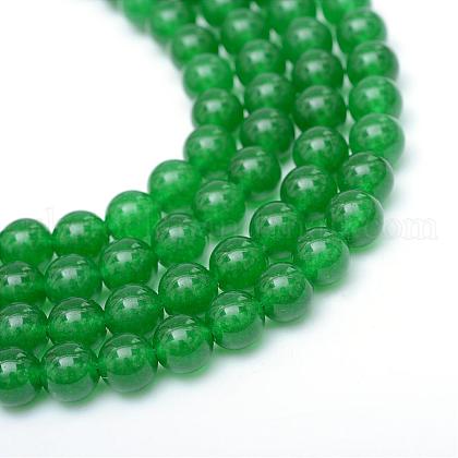 Round Dyed Natural Grade A White Jade Bead Strands UK-G-R345-12mm-02-1