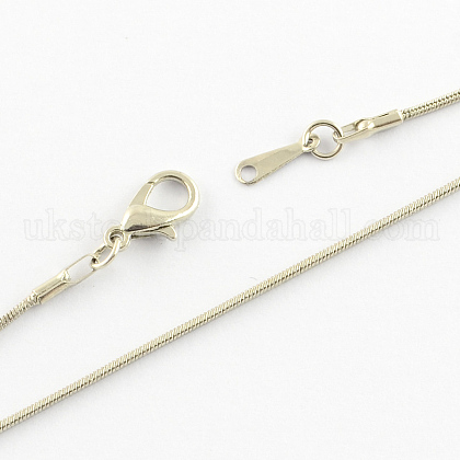 Brass Round Snake Chain Necklaces UK-NJEW-R171-04-1